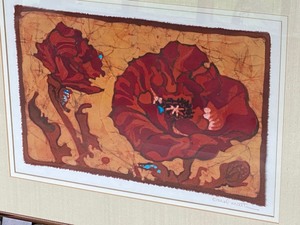 lot 99 image: Floral Art on Fabric