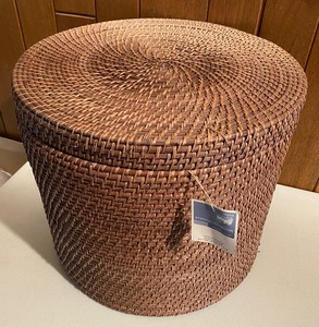 lot 58 image: Round Rattan Ottoman