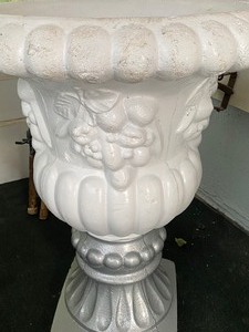 lot 15 image: Large Painted Cement Urn