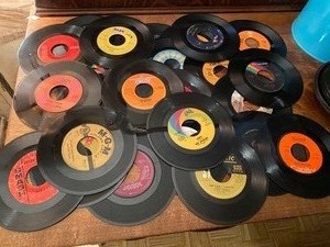 lot 14 image: Two Vintage Record Holders FULL of 45s