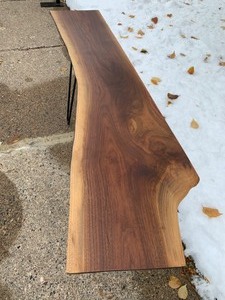 lot 2 image: Handcrafted Black Walnut SofaEntry Table