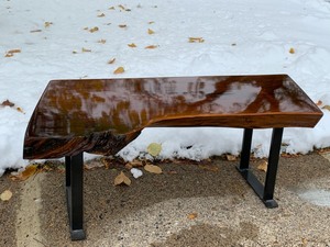 lot 6 image: Handcrafted Black Walnut on Welded Base