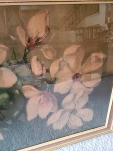 lot 35 image: Large Framed Floral Print