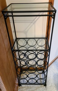 lot 62 image: Metal and Glass Wine Rack