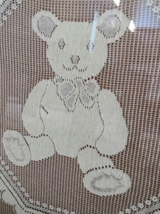 lot 63 image: Framed Lace Teddy Bear