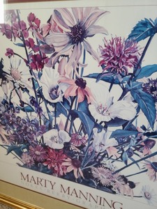 lot 66 image: Framed Marty Manning Floral Print