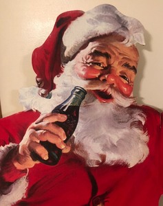 lot 13 image: Large Cardboard Coca-Cola Santa Display