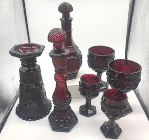 lot 170 image: Lot of Avon 1876 Cape Cod Collection Deep Red Dishes