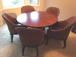 Table With Five Chairs on Castors