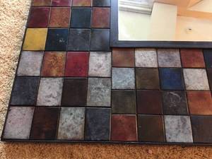 Patina Squares Decorative Framed Wall  Mirror