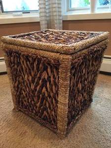 Wicker Hamper with Velcro Applied Fabric Liner