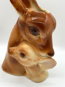 lot 41 image: Royal Copley Deer and Fawn Figurine Planter