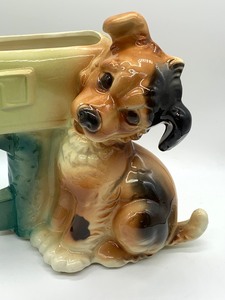 lot 78 image: Adorable Dog and Mailbox Vintage Planter