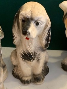 lot 80 image: Lot of 22 Pieces of Chalkware- Dog Figurines