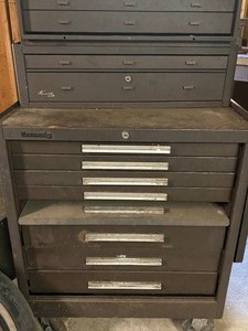 lot 54 image: Kennedy Rolling Tool Box with Upper Cabinet