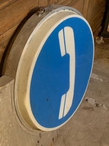 lot 106 image: Vintage Plastic Phone Sign