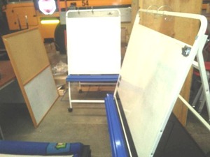 Rolling White Boards (2) with Bulletin Board