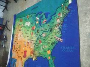 US Map Area Rug. 13 x 8 ft. approximate