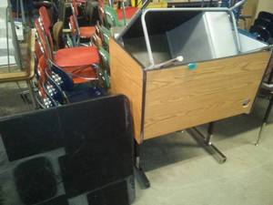 Bakelite Chairs, Desks, Tables.