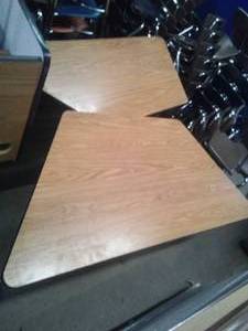 Trapezoid Tables (2). art work station.