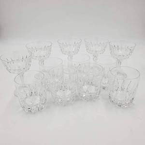 5 Crystal Cocktail Glasses & 7 Lennox Firelight Glasses