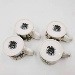 4 Portmeirion Botanic Garden Coffee Cup, Sugar & Creamer, and Pitcher Tea Set
