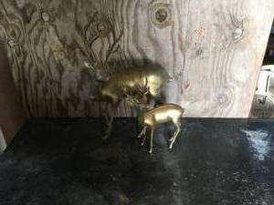 lot 146 image: Pair of Brass Deer