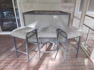 Portable Patio Bar & Three Matching Barstools