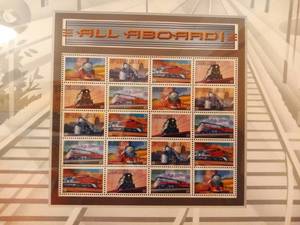 lot 095 image: Framed and Matted 1999 33c All Aboard Train Stamps