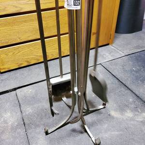 lot 132 image: 5 Piece Pewter Fireplace Tool Set