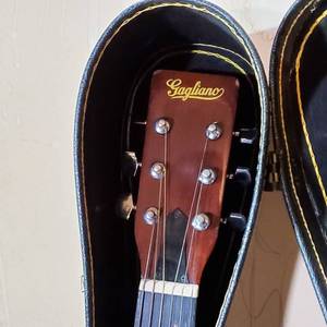 lot 155 image: Gagliano - 2060 Folk Guitar w Case, Music, pick,