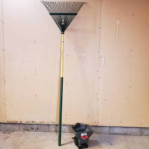 lot 169 image: Leaf Rake and Salt Spreader
