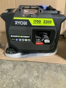 lot 6 image: RYOBI 2,200 Starting Watt Gray Gasoline Powered Digital Inverter Generator SEE PICS