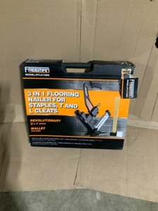 lot 64 image: FREEMAN Pneumatic 3-in-1 15.5-Gauge Flooring Stapler and 16-Gauge 2 in. Flooring Nailer with Case SEE PICS