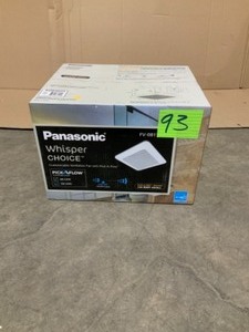 lot 93 image: PANASONIC WhisperChoice Pick-A-Flow 80110 CFM Ceiling Bathroom Exhaust Fan with Flex-Z Fast Bracket NOT USED SEE PICS