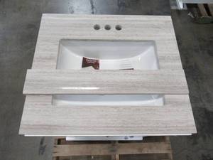 lot 309 image: Foremost Naples 24 in. W x 21-78 in. D x 34 in. H Vanity Cabinet in White with Top NAWA2421D