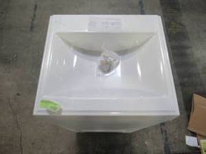 lot 312 image: Glacier Bay Shaila 18-12 in. W Bath Vanity in White with Cultured Marble Vanity Top in White with White Sink PPSOFWHT18