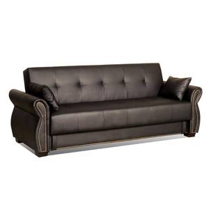 lot 402 image: Serta Ainsley Java Convertible Sofa, Might be missing nuts to anchor the armrests and throw pillows..