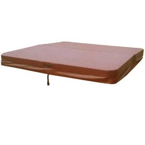 lot 414B image: Beyondnice 84 in. x 60.5 in. Hot Tub Spa Cover for PDC Timeless, 5 in. - 3 in. Thick, Square corners in Brown, D2963-5-Brown - MISSING CLIPS & STRAPS FOR SECURE TIE DOWN.