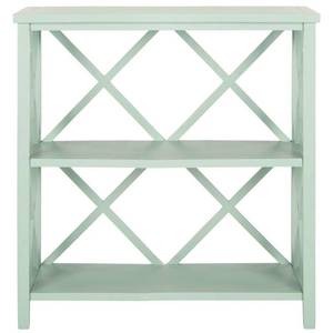 lot 431 image: Safavieh 35.6 in. Dusty Green Wood 2-shelf Etagere Bookcase with Open Back, AMH6536D