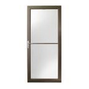 lot 627 image: Andersen 36 in. x 80 in. 3000 Series Terratone Left-Hand Self-Storing Easy Install Aluminum Storm Door with Nickel Hardware, 3SNEZL36TE