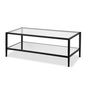 lot 424 image: Meyer & Cross Wilda Coffee Table in Blackened Bronze with Mirrored Shelf, CT0141