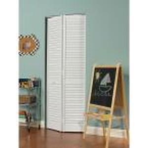 lot 629 image: Pinecroft 24 in. x 80 in. Seabrooke LouverLouver White Hollow Core PVC Vinyl Interior Bi-Fold Door, Seall24