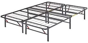 lot 439 image: AmazonBasics Foldable, 14 Metal Platform Bed Frame with Tool-Free Assembly, No Box Spring Needed - Full, AMZ-14BIBF-F