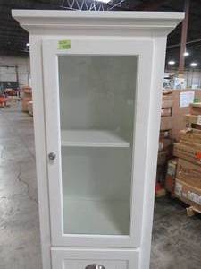 lot 211 image: Home Decorators Collection Ridgemore 20 in. W x 65 in. H x 14 in. D Bathroom Linen Storage Cabinet in White MD-L1763