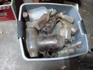 lot 17 image: Tote Full Of Old Jars & Bottles