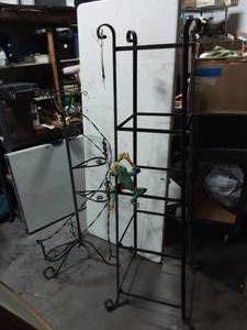 lot 31 image: Ornate Circular Stair Way Plant Stand 4 FT. & Metal Topiary Frame 5 Ft.