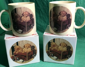 lot 138 image: Two Vintage Anheuser-Busch Proud To Be Your Bud Puppies Coffee Mugs w Box
