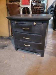lot 112 image: Black Night StandSide Table