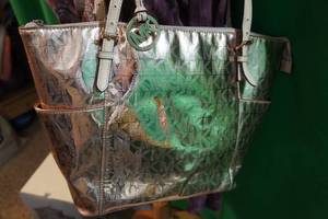 lot 51 image: Metallic Gold Michael Kors Zippered Tote